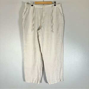 Alfani Linen Blend Pants Beige Drawstring
